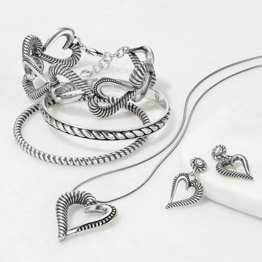 Callie Love Heart Post Drop Earrings