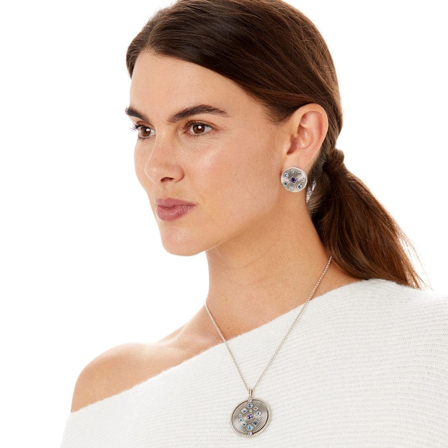 Halo Rays Round Pendant Necklace