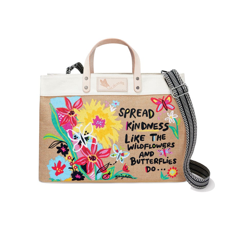  Be Kind East West Burlap Tote