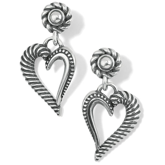  Callie Love Heart Post Drop Earrings