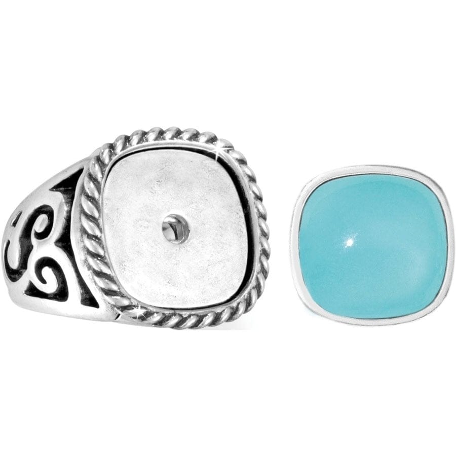  Color Clique Gem Scroll Ring Set