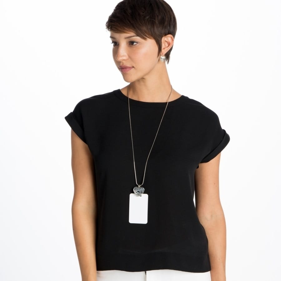  Contempo Heart Badge Clip Necklace