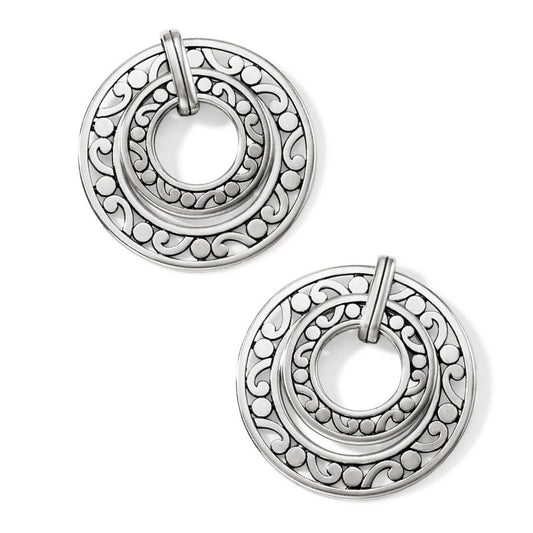  Contempo Open Ring Duo Post Drop Earrings