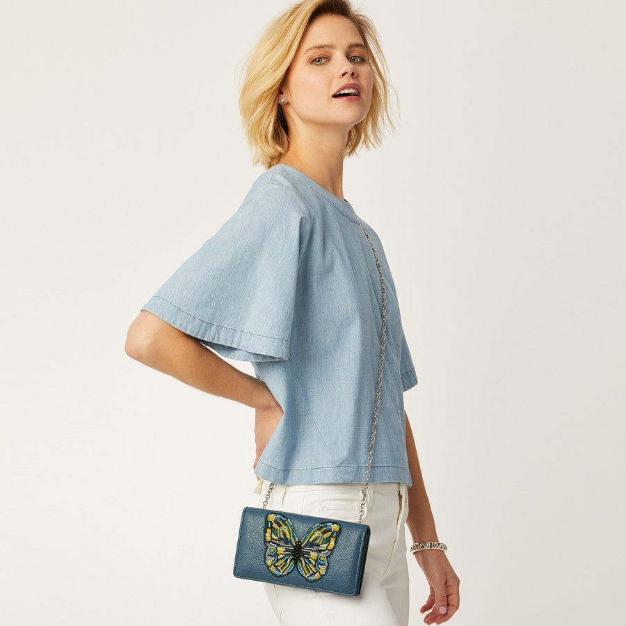  Crystal Pond Beaded Wings Clutch Wallet