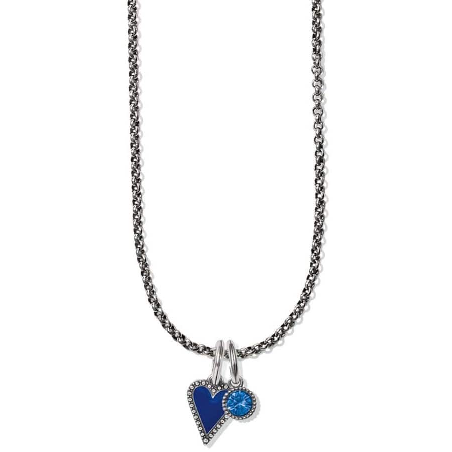  Dazzling Love Blue Heart Charm Necklace