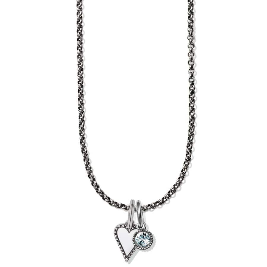  Dazzling Love White Heart Charm Necklace