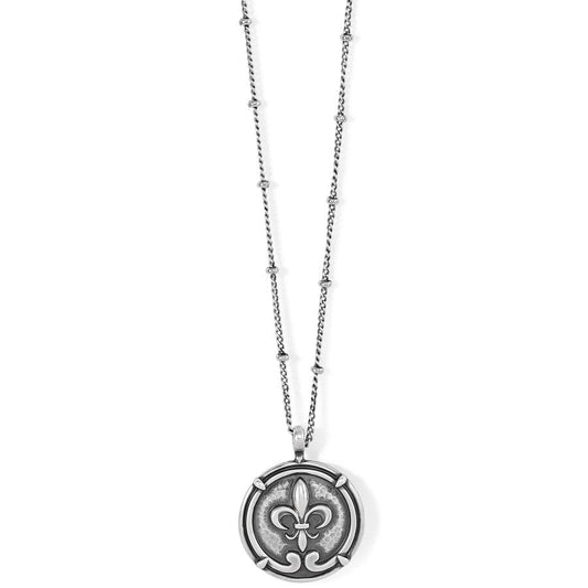  Fleur De Lis Small Coin Necklace