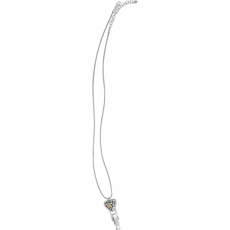  Floating Heart Badge Clip Necklace