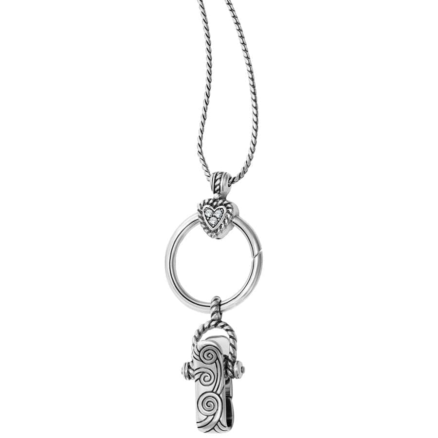  Heart Charm Reversible Badge Clip Necklace
