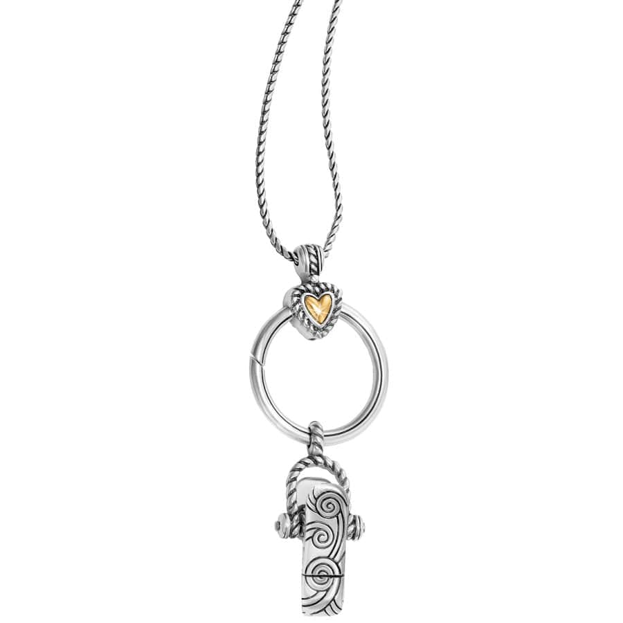  Heart Charm Reversible Badge Clip Necklace