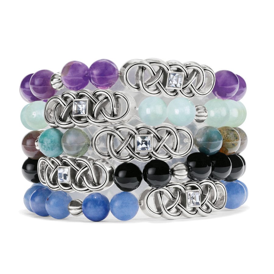  Interlok Lustre Blue Quartz Stretch Bracelet