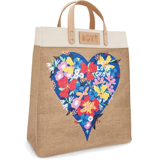  Let Love Grow Burlap Tote
