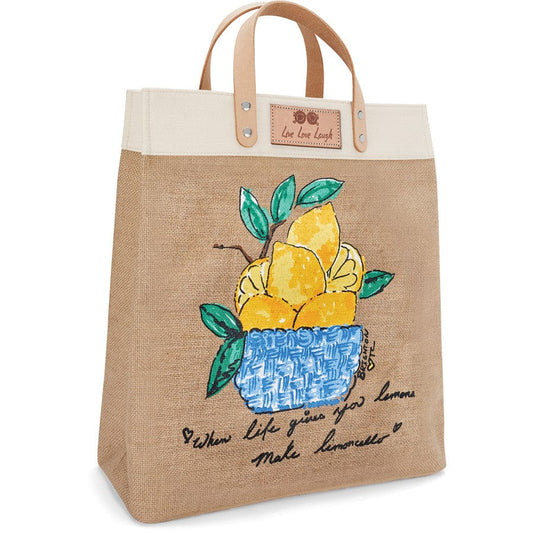  Main Squeeze Burlap Tote