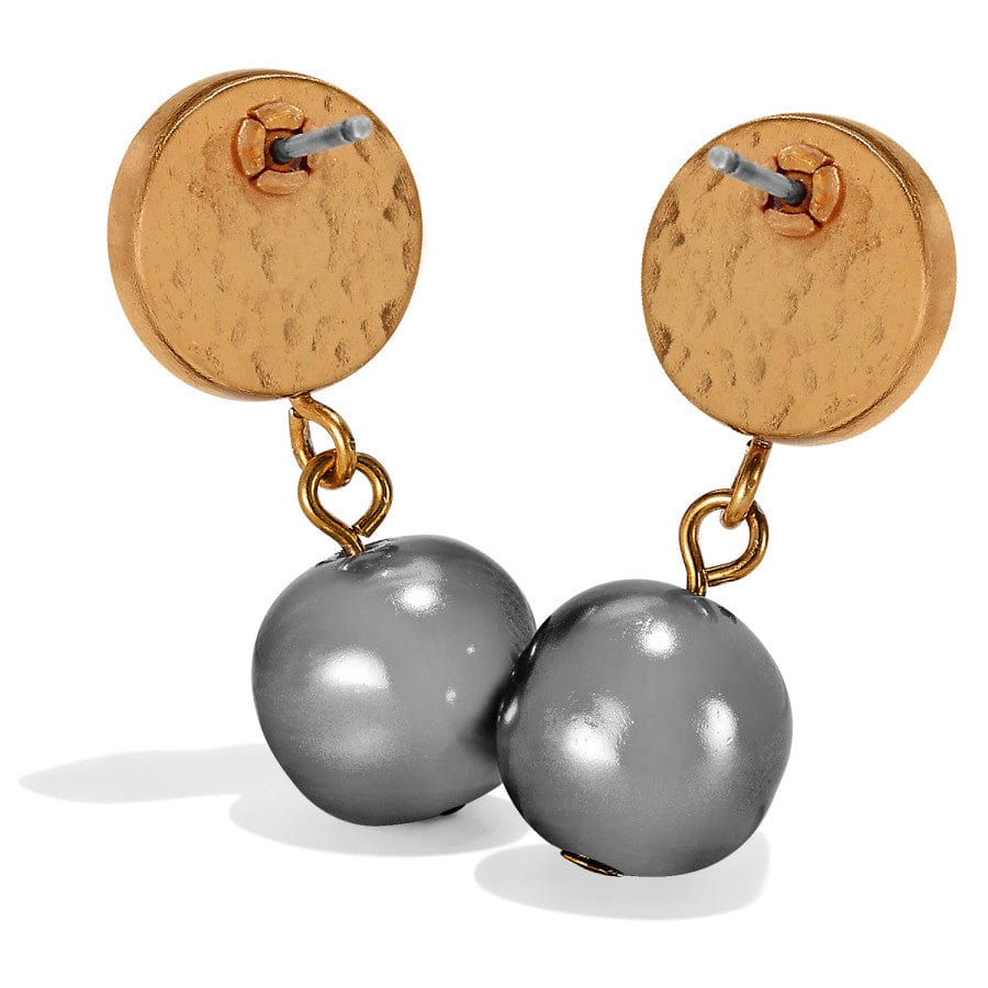  Mediterranean Gray Pearl Post Drop Earrings