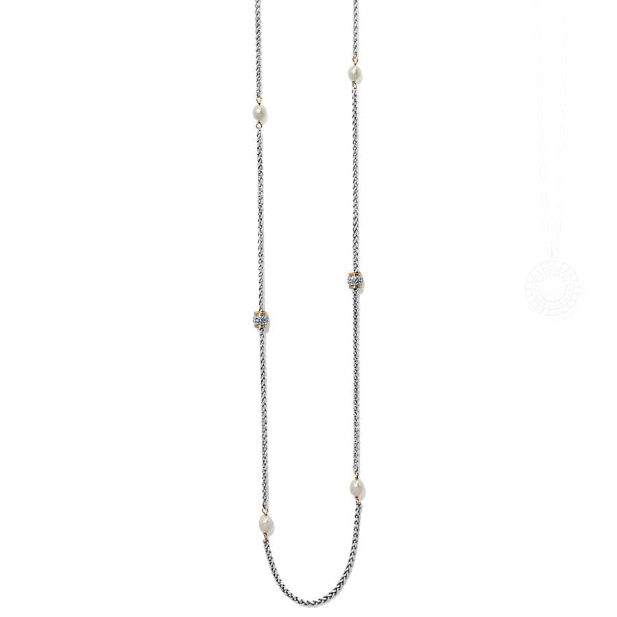  Meridian Petite Pearl Two Tone Long Necklace
