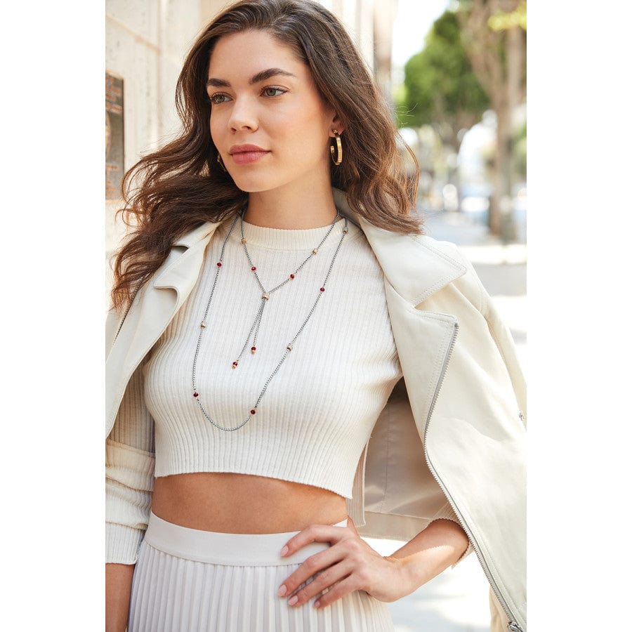  Meridian Two Tone Petite Y Necklace