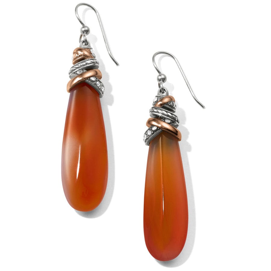  Neptune's Rings Pyramid Carnelian French Wire Earrings