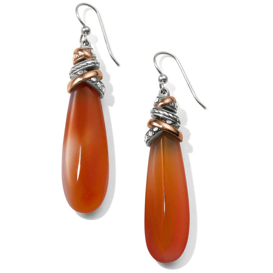  Neptune's Rings Pyramid Carnelian French Wire Earrings