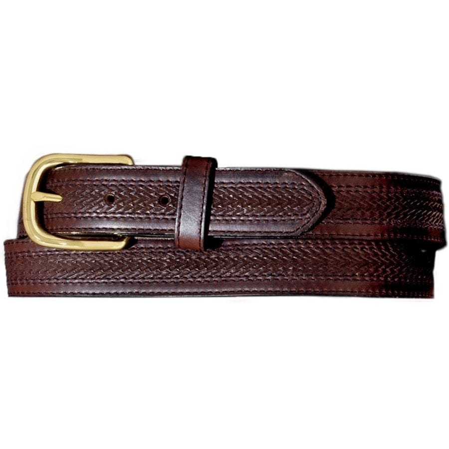  Oil Tan Embossed W/ Stitching Belt