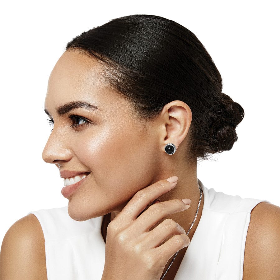  Pebble Dot Onyx Post Earrings