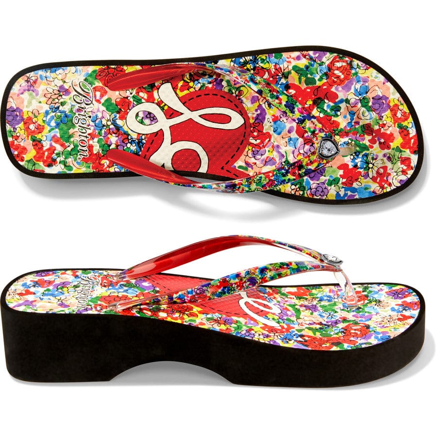  Posies Wedge Flip Flops