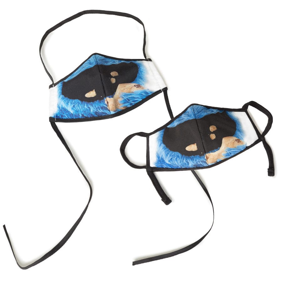  Sesame Street Cookie Monster Adult/Child Face Mask (2 Pack)