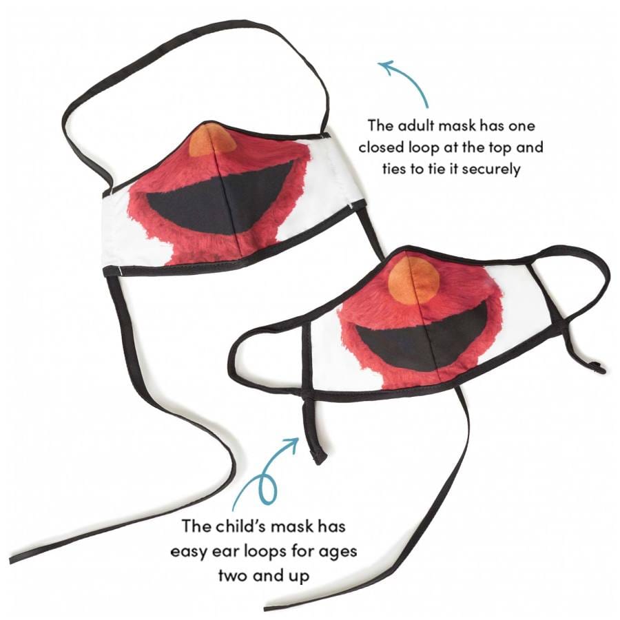  Sesame Street Elmo Adult/Child Face Mask (2 Pack)