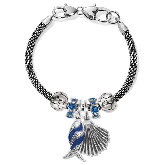  Silver Shell Retro Fish Charm Bracelet