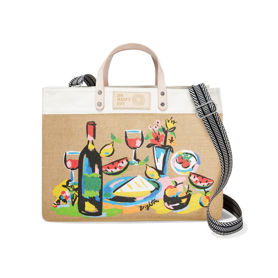  The Picnic East West Burlap Tote