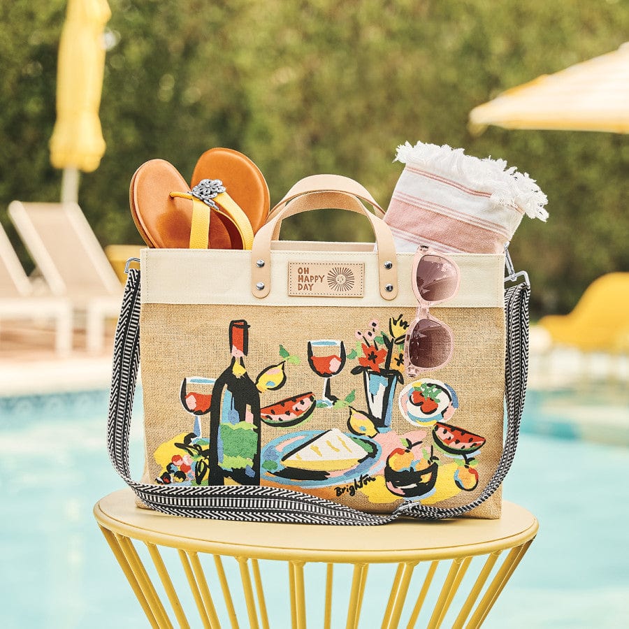  The Picnic East West Burlap Tote